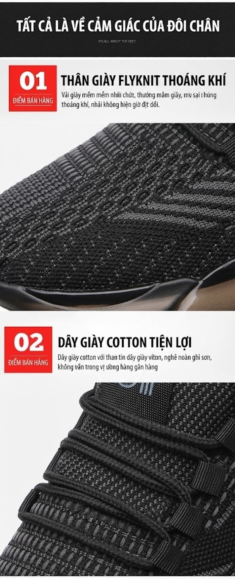 Giày Thể Thao Nam Vải Dệt Kim Thoáng Khí Chiều Cao Đế Khoảng 4cm Màu Đen chi tiết 6