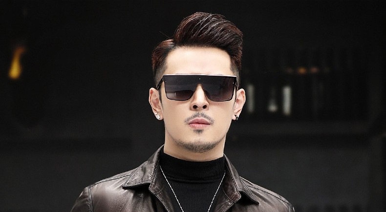 Áo Khoác Da Thật Nam Dáng Dài Vừa Cổ Bẻ Túi Hộp Phong Cách Retro Màu Nâu Đen chi tiết 1