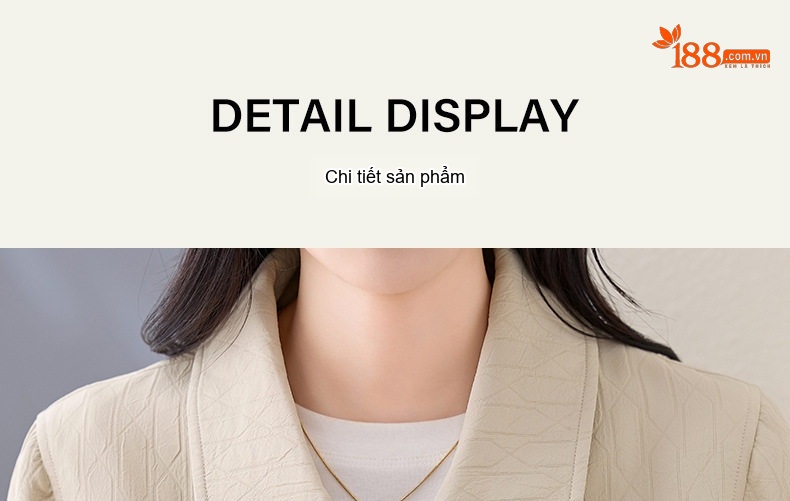 Áo Khoác Blazer Nữ Kiểu Hàn Quốc Dáng Ngắn Vải Gân Tăm Màu Be chi tiết 24