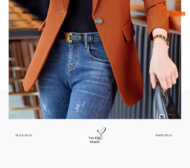 Áo Khoác Vest Nữ Dáng Rộng Phong Cách Thời Trang Thanh Lịch Màu Đen, Nâu chi tiết 5