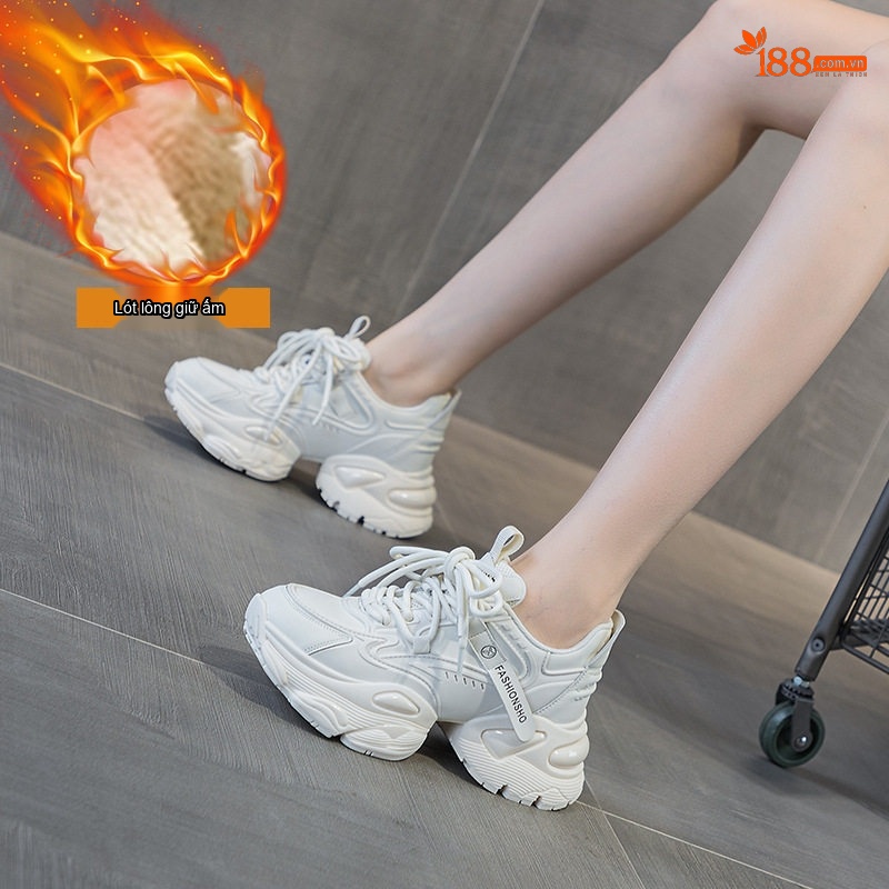 Giày thể thao nữ đế dày phong cách ulzzang, đế cao 5 cm