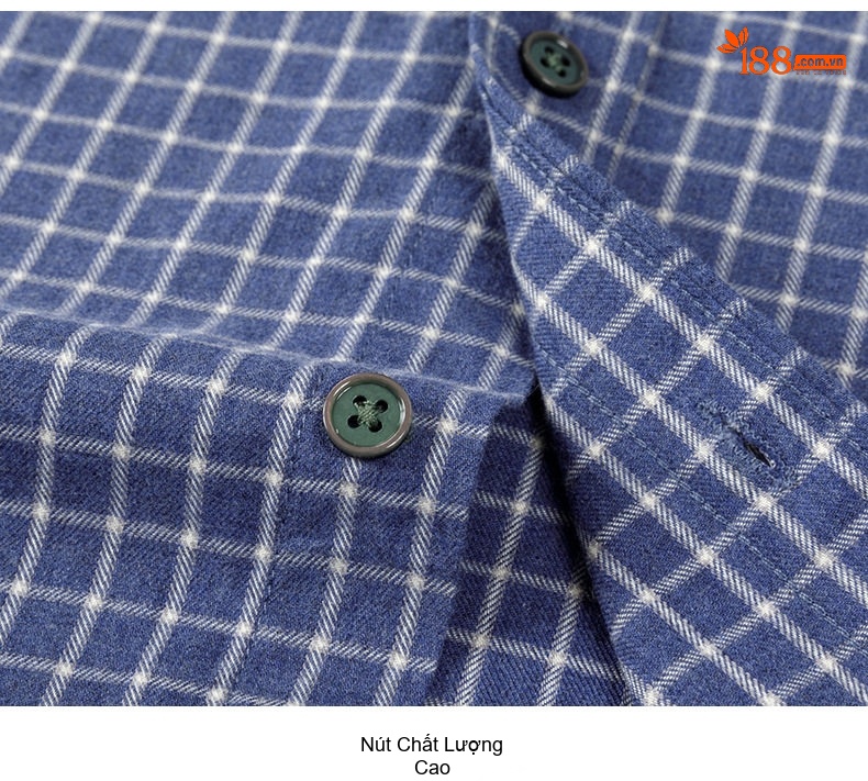 Áo Sơ Mi Nam Tay Dài Cotton Mài Lông Họa Tiết Kẻ Caro Phong Cách Trung Niên Màu Xanh Dương, Xám, Đen, Xanh Lá... chi tiết 10