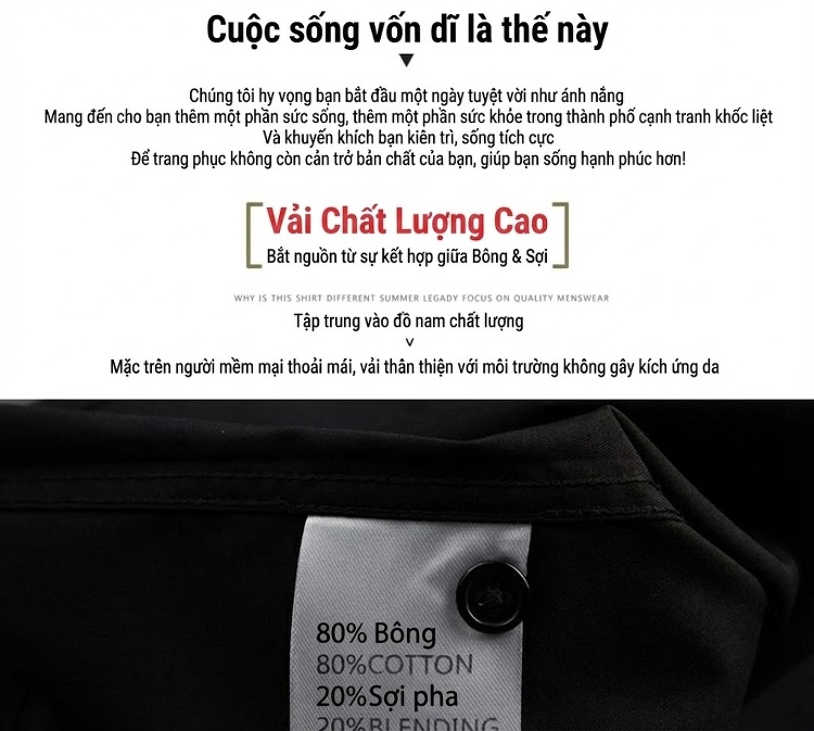 Áo Sơ Mi Nam Tay Dài Thêu Họa Tiết Lúa Mì Cao Cấp Phong Cách Châu Âu Màu Đen, Trắng chi tiết 4