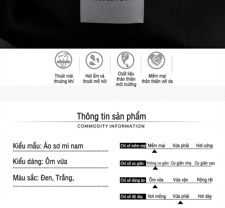 Áo Sơ Mi Tay Dài Nam Thêu Hoa Văn Hoa Sen Phong Cách Âu Mỹ Màu Đen, Trắng chi tiết 5