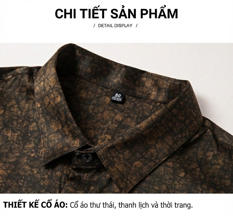Áo Sơ Mi Nam Tay Ngắn Lụa Tơ Tằm Hương Vân Sa Trung Niên Phong Cách Doanh Nhân Màu Nâu, Đỏ, Đen, Tím... chi tiết 21