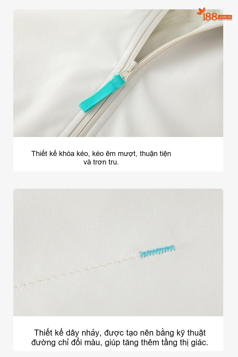Áo Khoác Bông Lót Dày Cổ Trụ Có Logo Cotton Nam Nữ Unisex Màu Trắng, Đen, Vàng, Hồng chi tiết 17