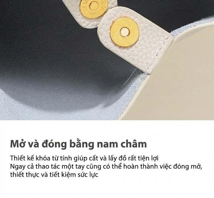 Túi Đeo Vai Nữ Da Bò Dáng Bucket Lớn Phong Cách Thời Trang Màu Kem chi tiết 7