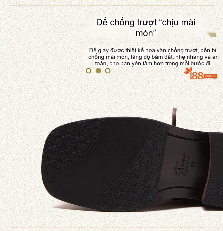 Boot Nữ Cổ Cao Da Bóng Kiểu Anh Chiều Cao Đế Khoảng 3cm Màu Đen, Nâu chi tiết 5