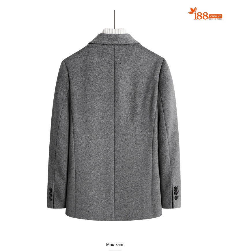 Áo Vest Nam Hai Khuy Cổ Điển Dáng Ôm Phong Cách Hàn Quốc Màu Đen, Nâu, Xám chi tiết 14