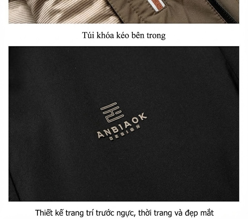 Áo Khoác Phao Nam Có Mũ Trùm Đầu Lót Lông Vịt Trắng 90 Giữ Ấm Thu Đông chi tiết 22
