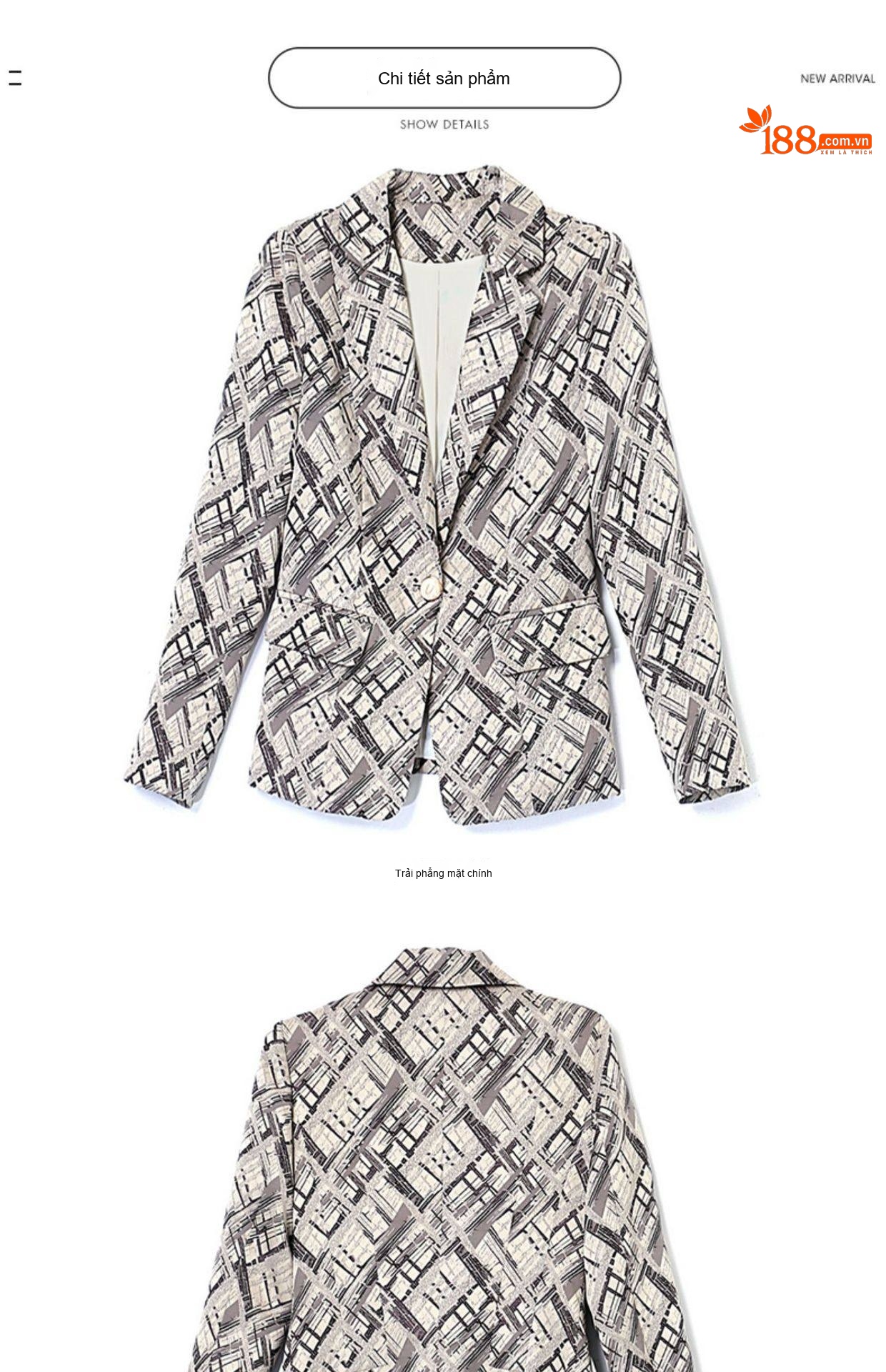 Áo Khoác Blazer Nữ Dáng Ôm Ngắn Tay Lỡ Họa Tiết Kẻ Sọc Màu Be, Đen, Đỏ chi tiết 26