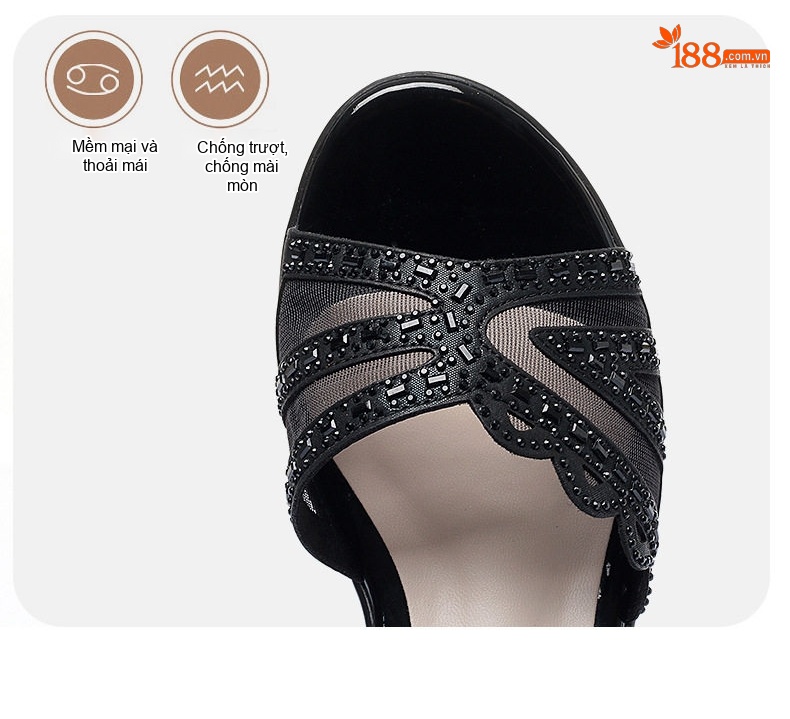 Dép Sandal Nữ Quai Hậu Đế Xuồng Da Mềm Đế Cao 5cm - 6cm Màu Vàng, Đen chi tiết 15