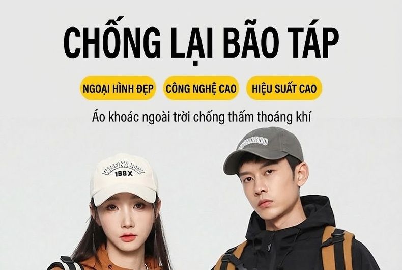 Áo khoác gió chống thấm nước có mũ trùm đầu phong cách outdoor chi tiết 1