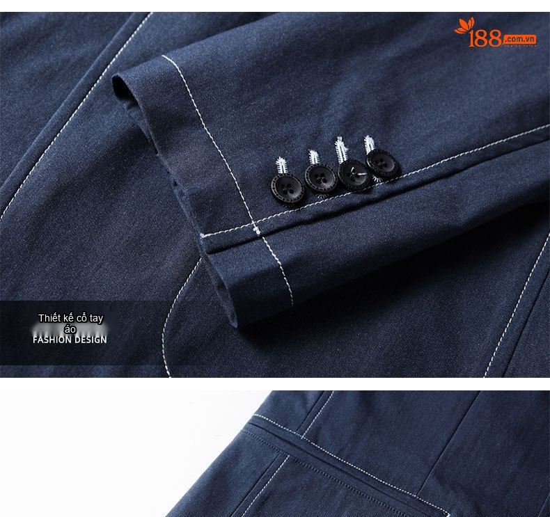 Áo Vest Blazer Nam Vải Denim Màu Xanh Jean Phong Cách Casual chi tiết 13