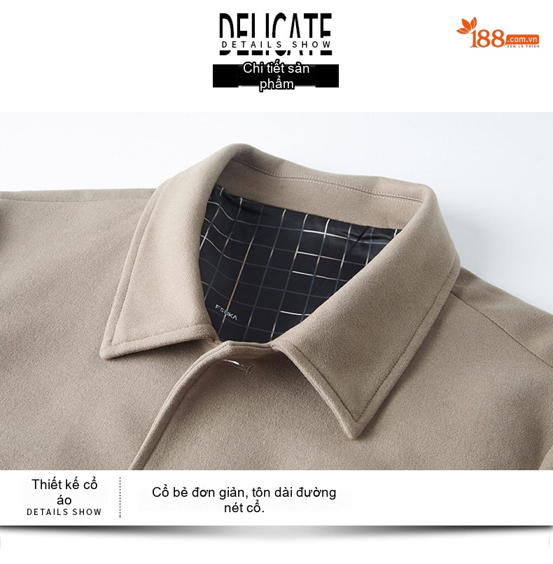 Áo Khoác Jacket Nam Cổ Bẻ Dáng Ôm Vừa Phong Cách Doanh Nhân Màu Đen, Nâu, Be chi tiết 20