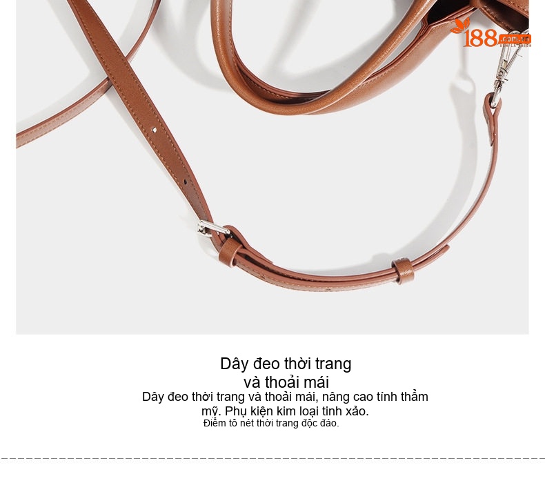 Túi Xách Tay Da Bò Thiết Kế Tối Giản Đeo Vai, Đeo Chéo Màu Nâu chi tiết 19