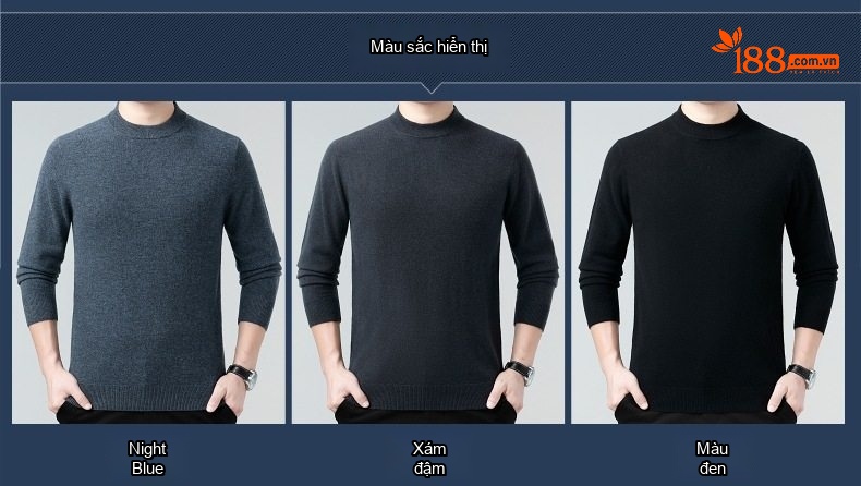 Áo Len Nam Cổ Lọ Dệt Kim Lông Cừu Giữ Ấm Dày Dặn Màu Be, Đỏ, Xám, Nâu... chi tiết 5