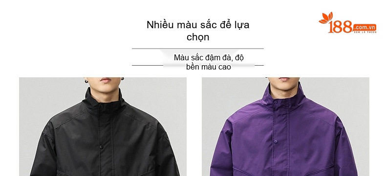 Áo Khoác Gió Nam Dáng Rộng Phong Cách Thể Thao Màu Xanh Olive, Tím, Xám, Đen chi tiết 3
