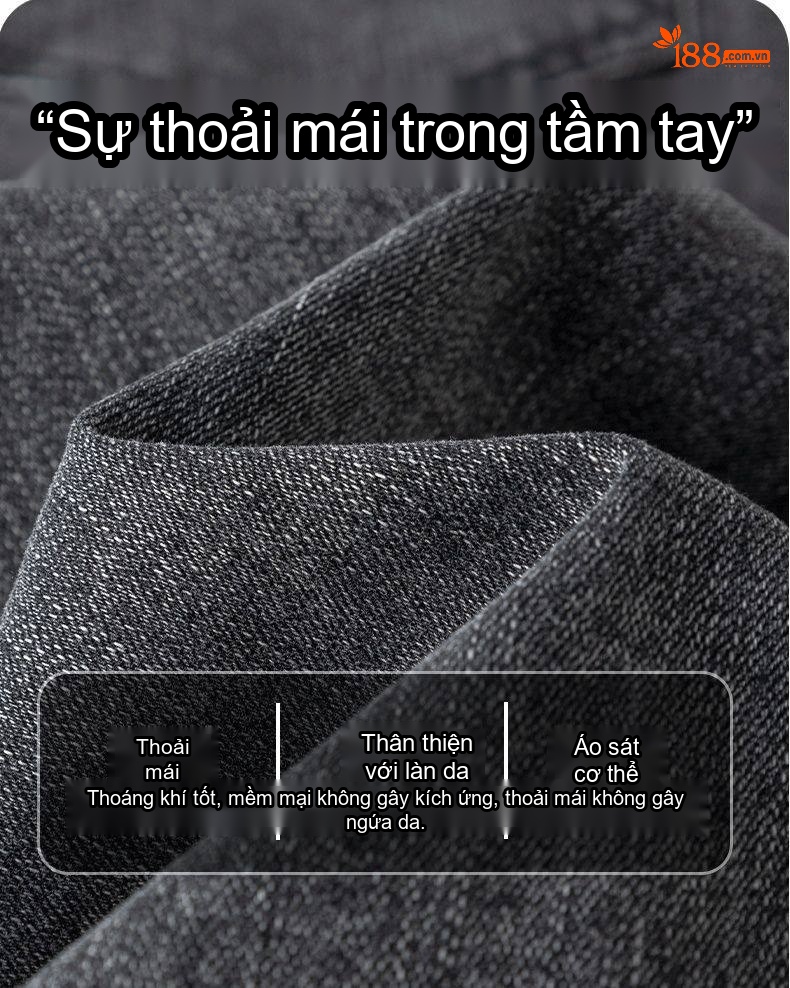 Quần Jean Nam Ống Đứng Rộng Dáng Suông Phong Cách Lịch Lãm Màu Xám Khói chi tiết 9