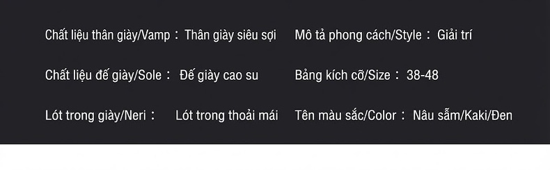 Giày Lười Nam Da Thật Size Lớn Thoải Mái Ngoài Trời Chiều Cao Đế Khoảng 3cm Màu Nâu, Đen chi tiết 5