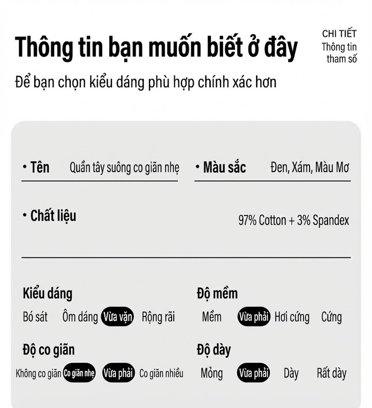 Quần Dài Nam Cotton Ống Đứng Dáng Rộng Thoải Mái Màu Trắng, Đen, Xám chi tiết 13