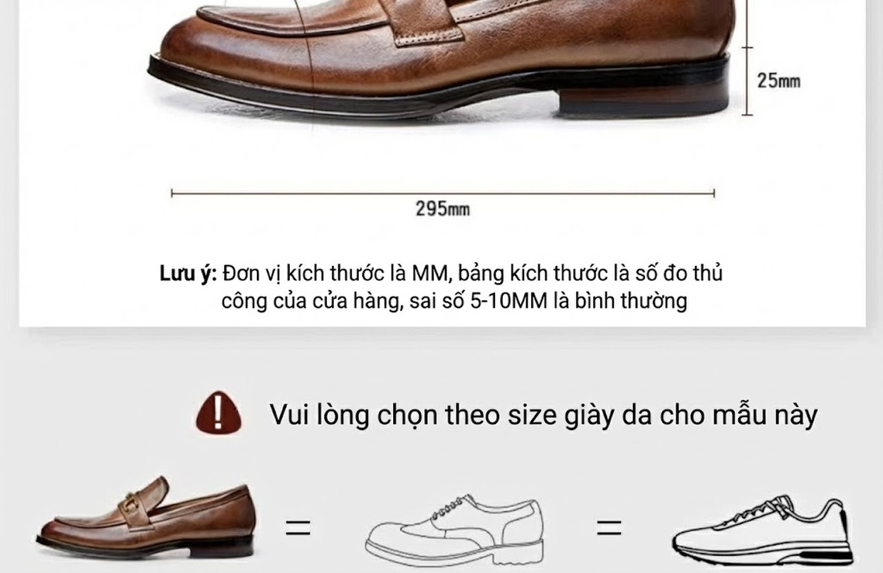 Giày Lười Nam Da Thật Cao Cấp Chiều Cao Đế Khoảng 3cm Màu Đen, Nâu chi tiết 6
