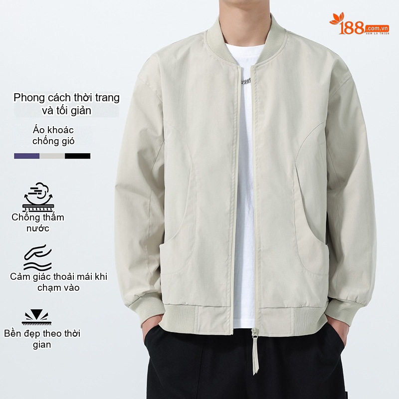 Áo Khoác Bomber Nam Phong Cách Mỹ Form Rộng Chống Gió