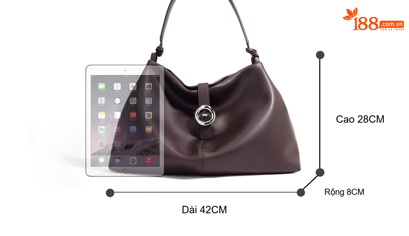 Túi Đeo Vai Nữ Da Mềm Form Tote Lớn Đựng Vừa A4 Phong Cách Công Sở Màu Nâu, Be, Xanh Olive