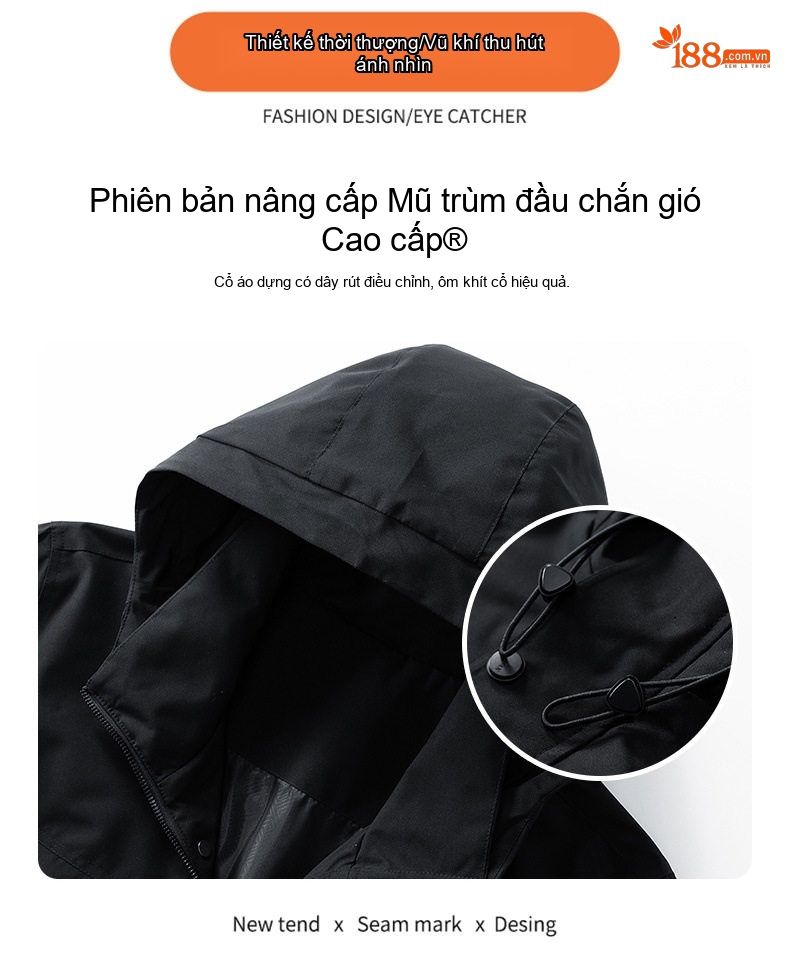 Áo Khoác Nam Mỏng Dáng Bomber Có Mũ Trùm Đầu Phong Cách Hàn Quốc Màu Đen, Xám, Vàng, Xanh... chi tiết 14