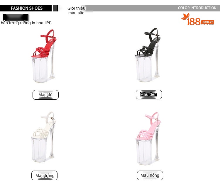 Giày Sandal Cao Gót Nữ Quai Ngang Đính Đá Gót Cao 10cm - 12cm Màu Đen, Đỏ, Hồng, Trắng... chi tiết 3