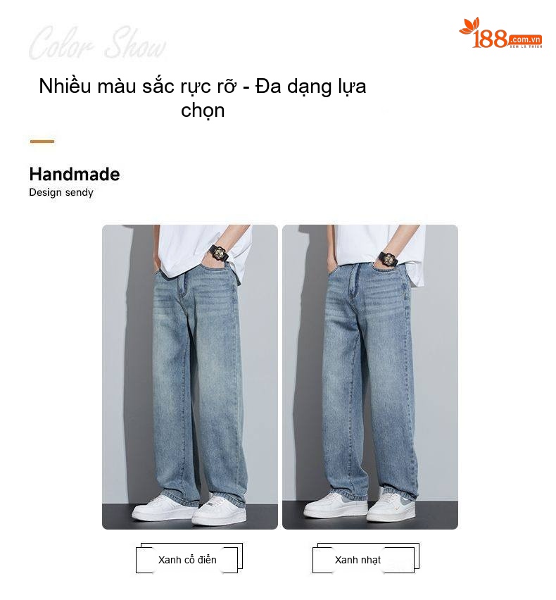 Quần Jean Nam Lyocell Ống Rộng Dáng Suông Thời Trang chi tiết 8