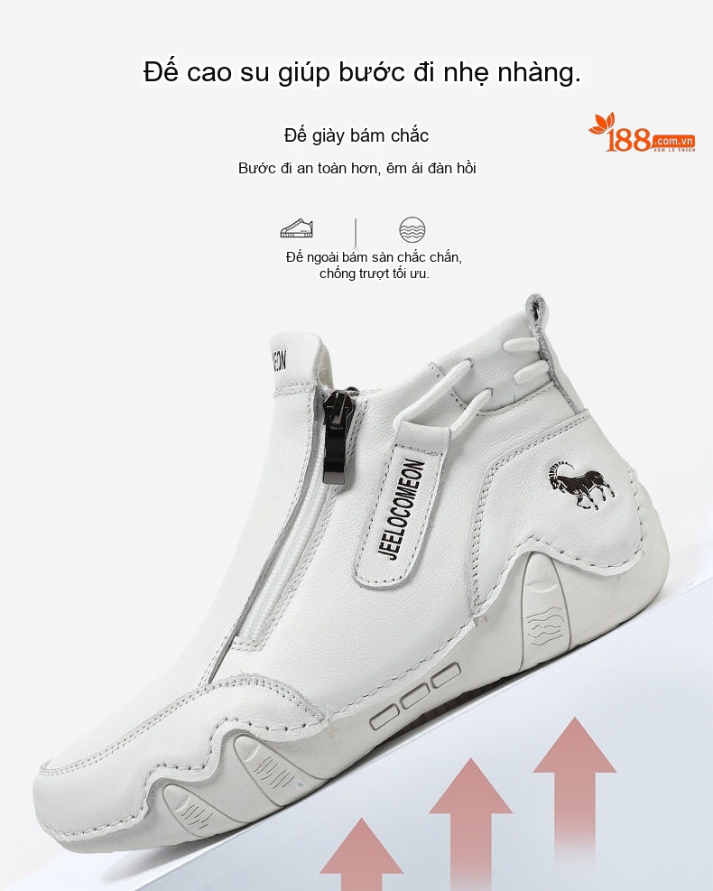 Boot Martin Nữ Da Thật Lót Lông Cao Cổ Đế Cao Su 3cm chi tiết 6