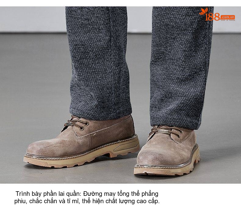 Quần Dài Nam Cotton Lông Cừu Co Giãn Dáng Ôm Vừa Màu Xám, Nâu, Đen chi tiết 24