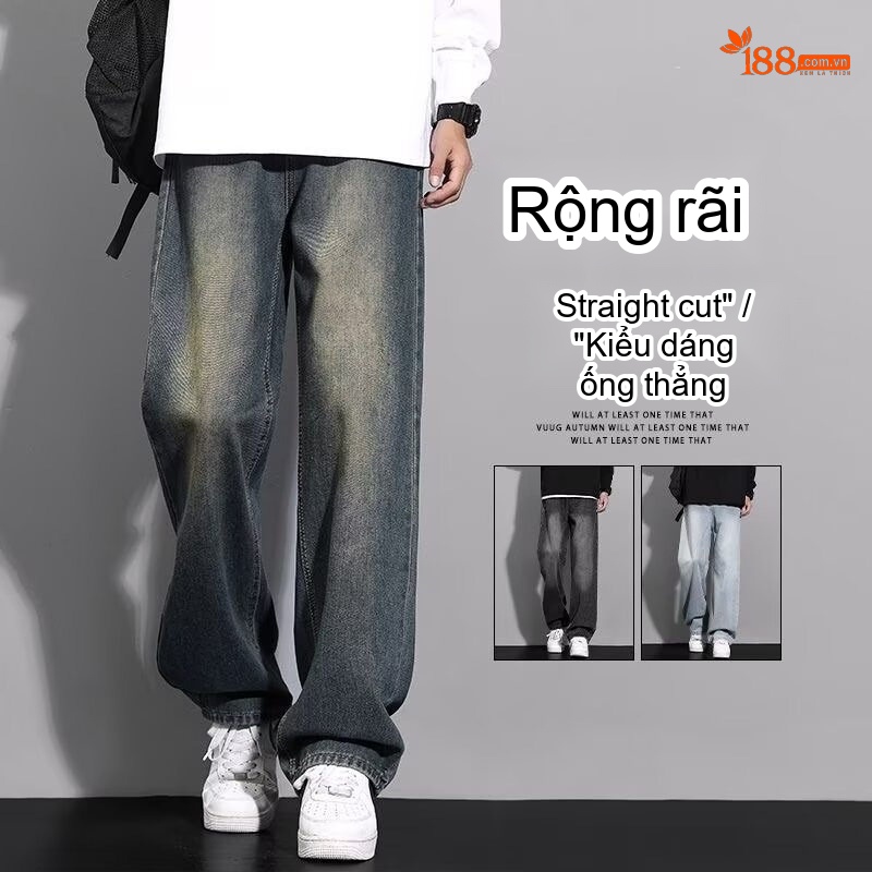 Quần Jean Nam Ống Đứng Co Giãn Nhẹ Kiểu Dáng Ôm Vừa Vặn Màu Đen, Xanh Đen chi tiết 23