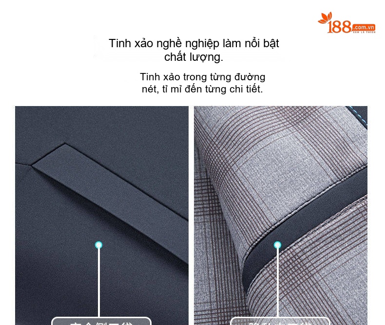 Áo Khoác Nam Mỏng Cổ Trụ Dáng Suông Phong Cách Lịch Sự Màu Xanh Navy, Kem chi tiết 11