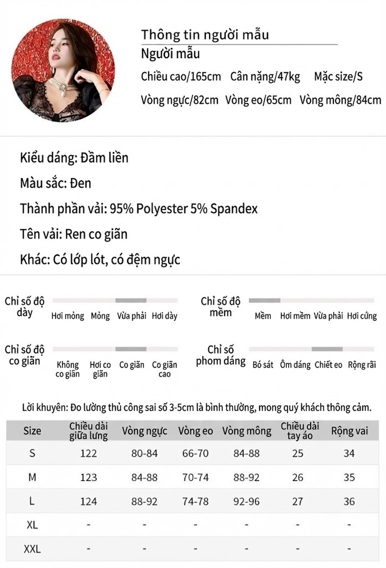 Váy Dài Nữ Tay Phồng Lưới Kiểu Pháp Dáng Ôm Đuôi Cá Thanh Lịch Màu Đen chi tiết 2