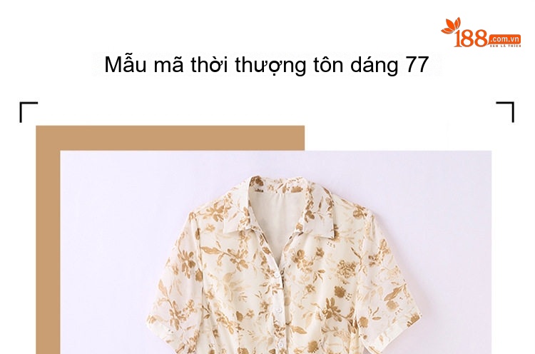 Váy Sơ Mi Nữ dáng chữ A Midi Tay Ngắn Họa Tiết Hoa Nhí Thắt Eo Thanh Lịch Màu Trắng, Vàng chi tiết 8
