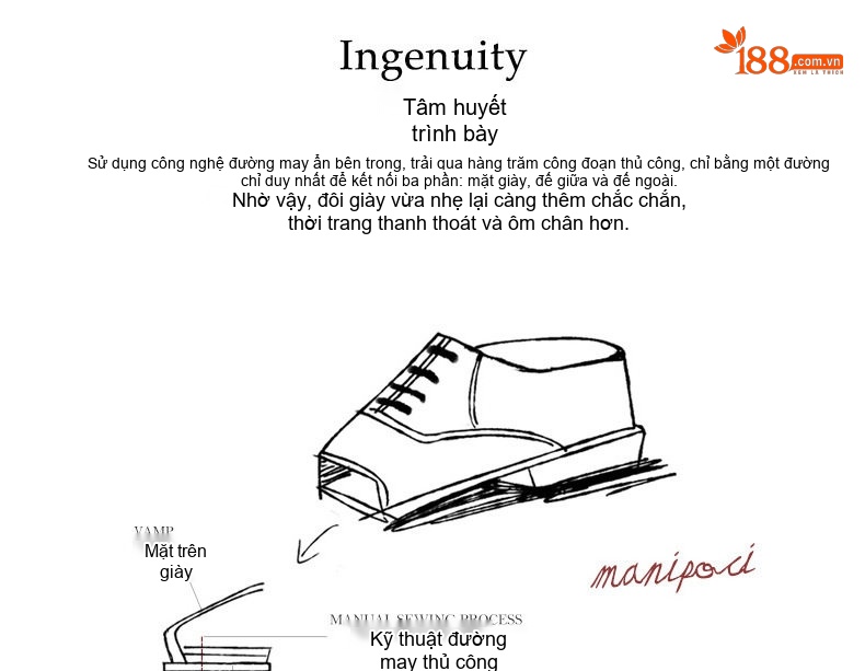 Giày Tây Buộc Dây Nam Da Bò Brogue Chiều Cao Đế Khoảng 3cm Màu Đen, Xanh chi tiết 2