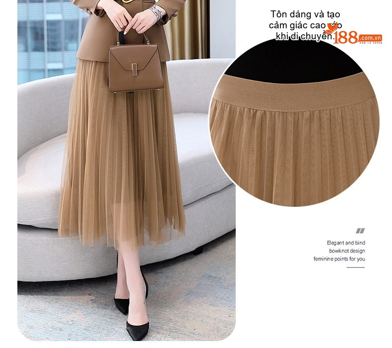 Bộ Vest Blazer Nữ Chân Váy Lưới Dáng Dài Thời Trang Thu Đông Màu Nâu, Đen, Xanh, Cam chi tiết 17