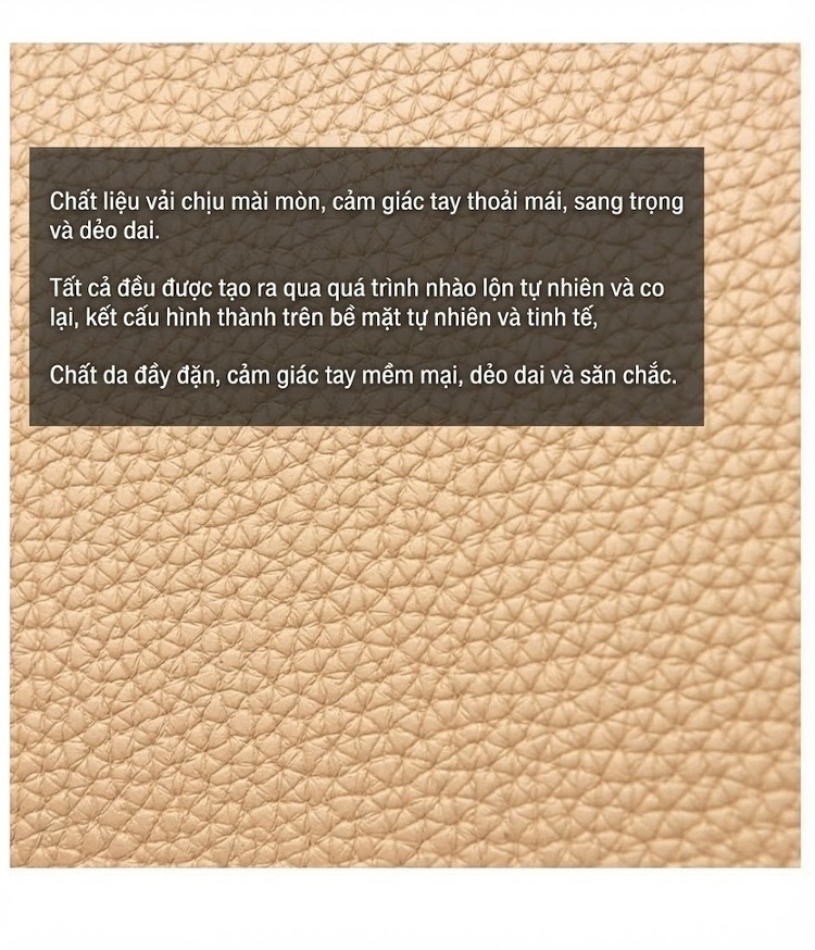 Túi Xách Tay Nữ Vân Lì, Túi Đeo Vai Nữ Đa Năng Công Sở Màu Đen, Kem chi tiết 8