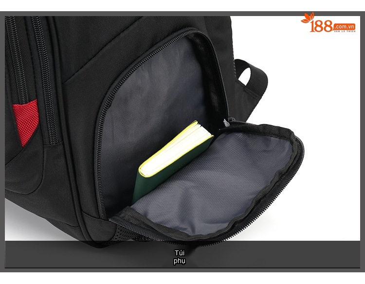 Balo Đôi Nam Vải Canvas Chống Nước Đựng Laptop Du Lịch Công Tác Màu Đen chi tiết 15