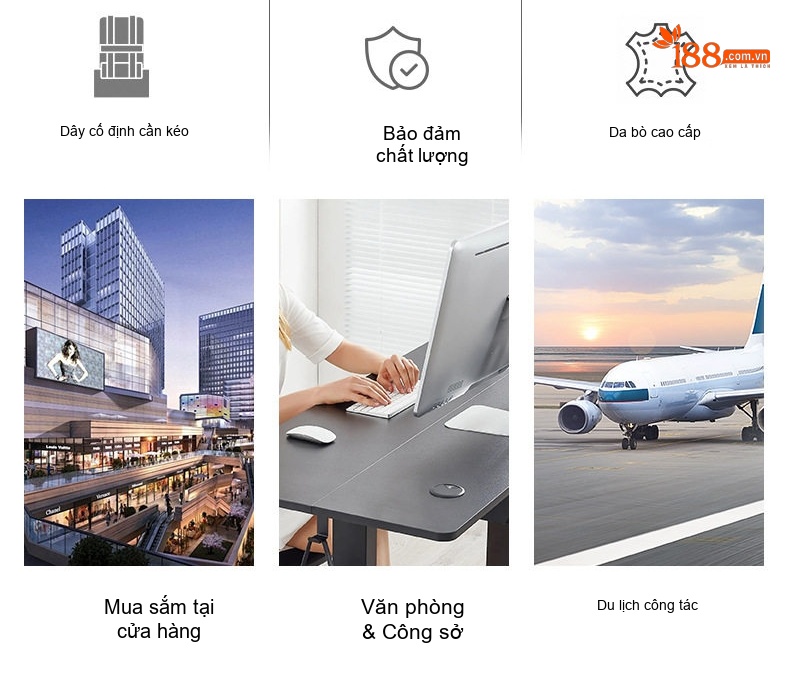 Balo Da Bò Dáng Đôi Ngoài Trời Phong Cách Âu Mỹ Đựng Laptop Đa Năng Màu Nâu chi tiết 3