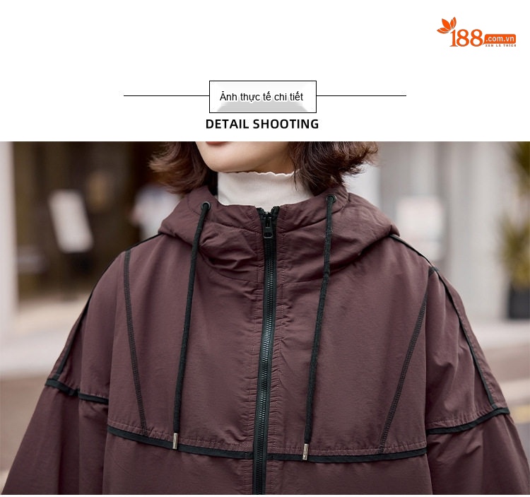Áo Khoác Parka Nữ Lót Lông Dày Dặn Dáng Dài Màu Nâu chi tiết 23