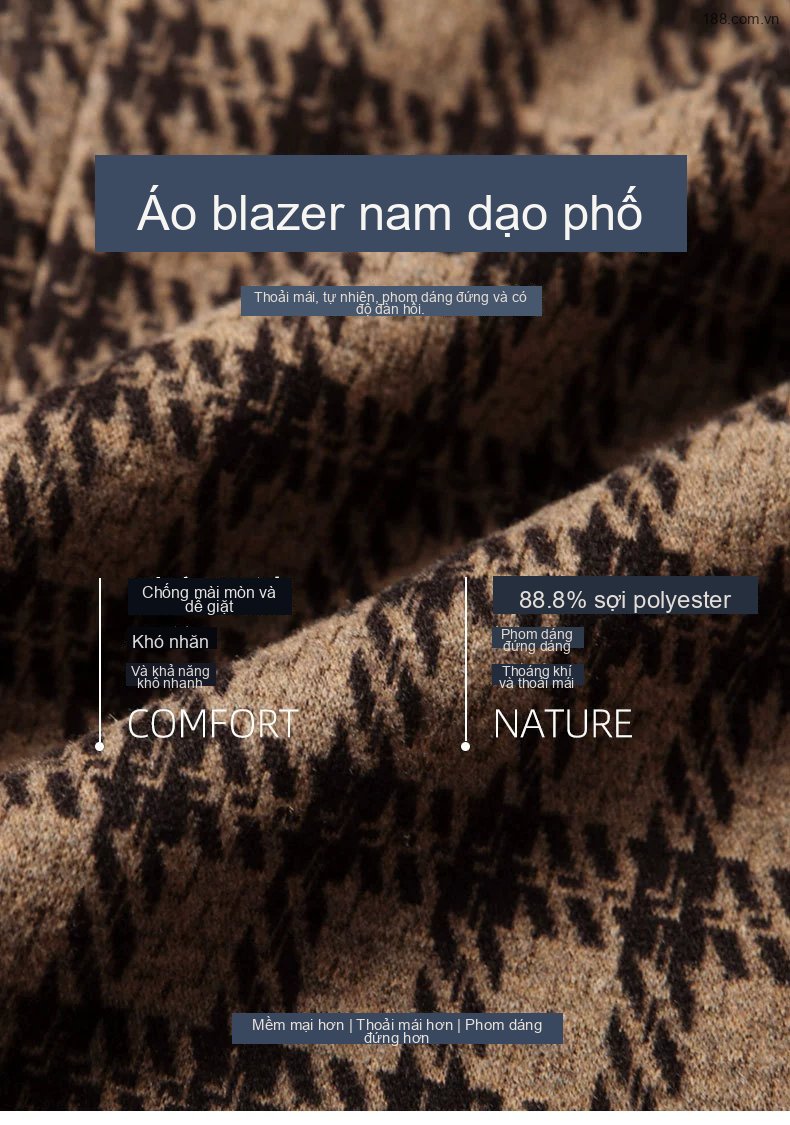Áo Vest Nam Casual Kẻ Caro Phong Cách Anh Quốc Chống Nhăn Màu Nâu, Be, Xám chi tiết 1
