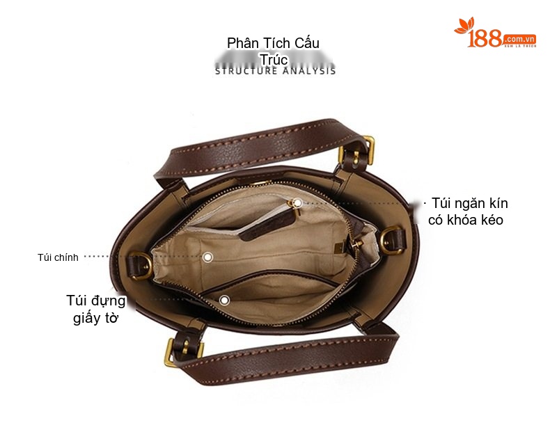 Túi Tote Nữ Da Mờ Đeo Chéo Thời Trang Công Sở chi tiết 7