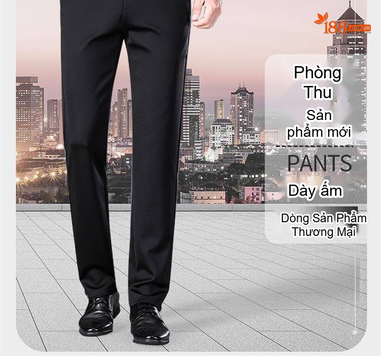 Quần Tây Nam Dáng Suông Bốn Chiều Co Giãn Chống Nhăn Cao Cấp Màu Đen, Xám, Be, Xanh Navy chi tiết 2