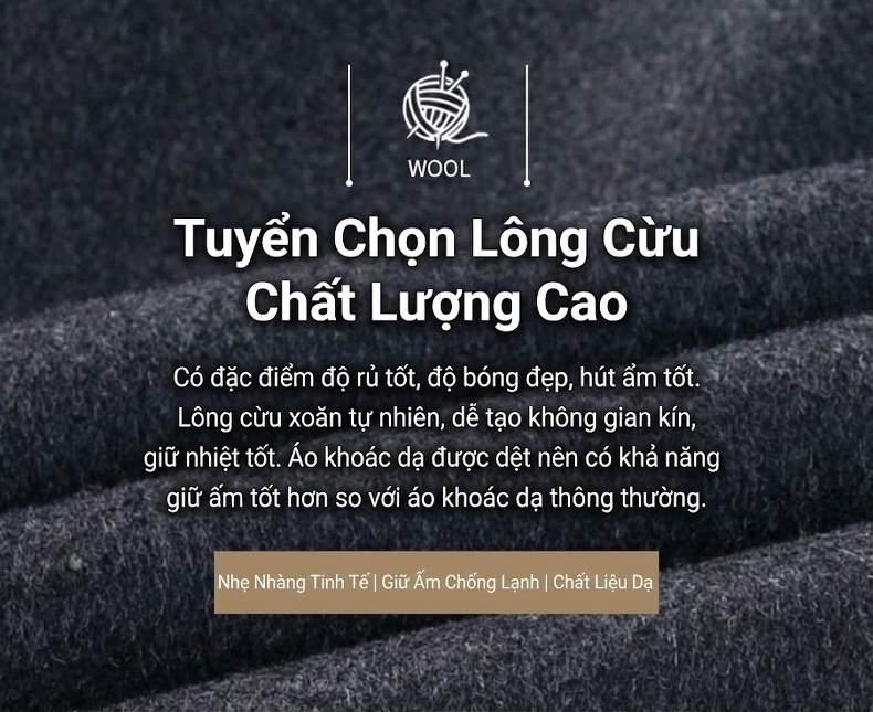Áo Khoác Nam Lông Cừu Dáng Ngắn Cổ Bẻ Khóa Kéo Giữ Ấm Màu Xám Đậm, Đen chi tiết 3
