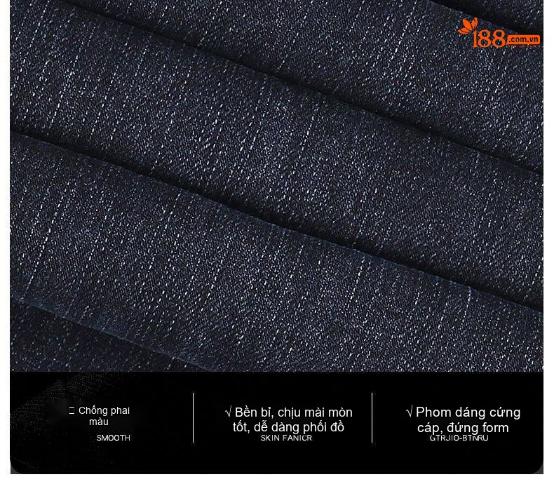Quần Jean Dài Nam Cotton Co Giãn Thoải Mái Dáng Suông Màu Xanh Dương, Đen, Xám chi tiết 8