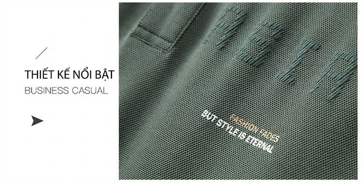 Áo Polo Nam Tay Ngắn Form Rộng In Chữ Phong Cách Casual Màu Đen, Xám, Xanh Rêu... chi tiết 11