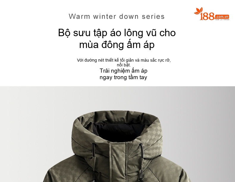 Áo Khoác Phao Nam Ngắn Tay Dài Có Mũ Trùm Đầu Thời Trang Giữ Ấm Phong Cách Trẻ Trung Màu Be, Đen, Xanh Olive chi tiết 1